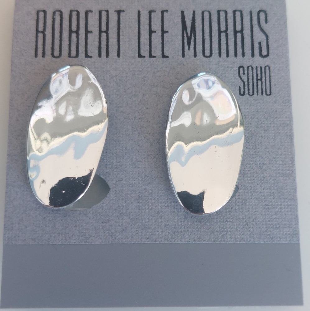2/$20 Robert Lee Morris Soho silver plated oval earrings